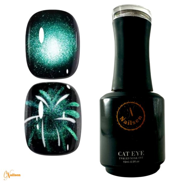 Green Cat Eye 10D Gellak