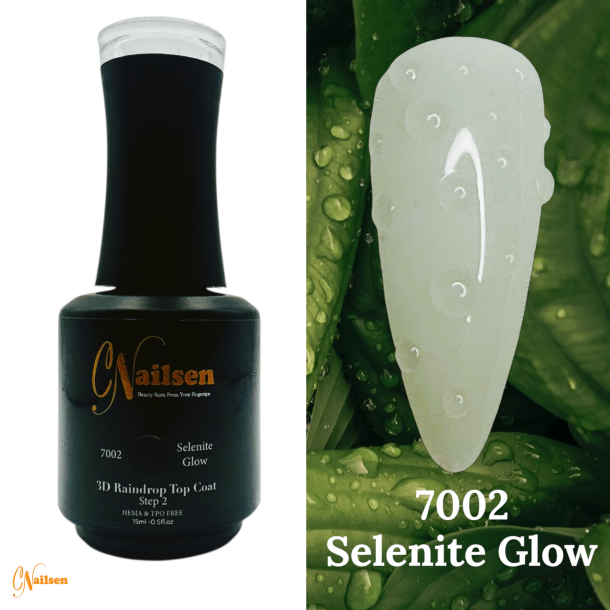 3D Raindrop Top Coat Step 2: 7002 Selenite Glow 