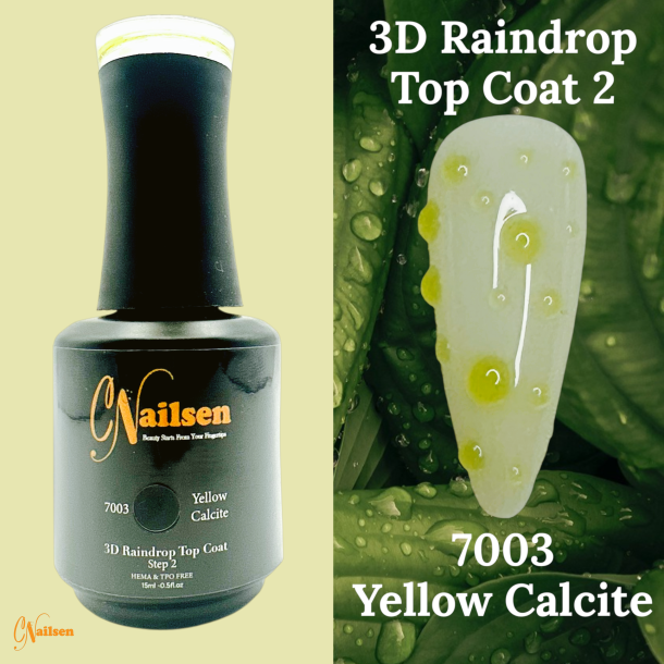 3D Raindrop Top Coat Step 2: 7003 Yellow Calcite 