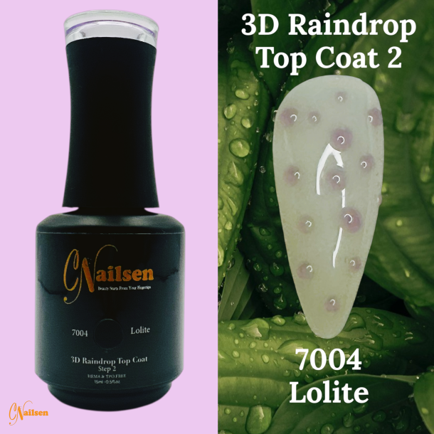 3D Raindrop Top Coat Step 2: 7004 Lolite