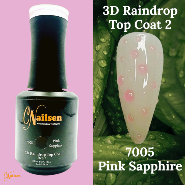 3D Raindrop Top Coat Step 2: 7005 Pink Sapphire